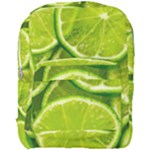 Lime Slices Close Up, Fresh, Fruit, Green Lemon Full Print Backpack