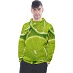 Lime Slices Close Up, Fresh, Fruit, Green Lemon Men s Pullover Hoodie