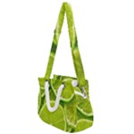 Lime Slices Close Up, Fresh, Fruit, Green Lemon Rope Handles Shoulder Strap Bag