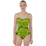 Lime Slices Close Up, Fresh, Fruit, Green Lemon Sweetheart Tankini Set