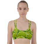 Lime Slices Close Up, Fresh, Fruit, Green Lemon Line Them Up Sports Bra