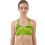 Lime Slices Close Up, Fresh, Fruit, Green Lemon Back Web Sports Bra