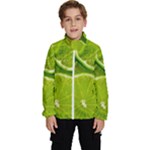 Lime Slices Close Up, Fresh, Fruit, Green Lemon Kids  High Neck Windbreaker