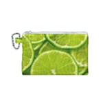 Lime Slices Close Up, Fresh, Fruit, Green Lemon Canvas Cosmetic Bag (Small)