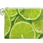 Lime Slices Close Up, Fresh, Fruit, Green Lemon Canvas Cosmetic Bag (XXXL)