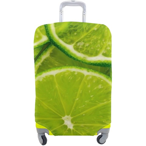 Lime Slices Close Up, Fresh, Fruit, Green Lemon Luggage Cover (Large) from ArtsNow.com