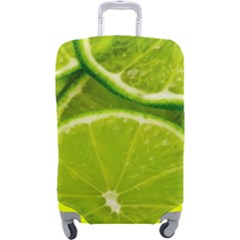 Lime Slices Close Up, Fresh, Fruit, Green Lemon Luggage Cover (Large) from ArtsNow.com