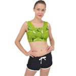 Lime Slices Close Up, Fresh, Fruit, Green Lemon V-Back Sports Bra