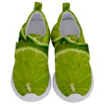 Lime Slices Close Up, Fresh, Fruit, Green Lemon Kids  Velcro No Lace Shoes