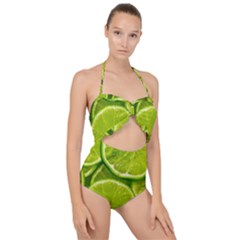 Scallop Top Cut Out Swimsuit 