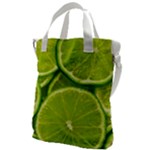 Lime Slices Close Up, Fresh, Fruit, Green Lemon Canvas Messenger Bag