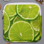 Lime Slices Close Up, Fresh, Fruit, Green Lemon Mini Square Pouch