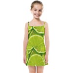 Lime Slices Close Up, Fresh, Fruit, Green Lemon Kids  Summer Sun Dress