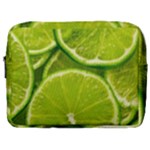 Lime Slices Close Up, Fresh, Fruit, Green Lemon Make Up Pouch (Large)