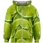 Lime Slices Close Up, Fresh, Fruit, Green Lemon Kids  Zipper Hoodie Without Drawstring