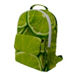 Lime Slices Close Up, Fresh, Fruit, Green Lemon Flap Pocket Backpack (Large)