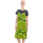 Lime Slices Close Up, Fresh, Fruit, Green Lemon Camis Fishtail Dress