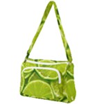 Lime Slices Close Up, Fresh, Fruit, Green Lemon Front Pocket Crossbody Bag