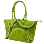 Lime Slices Close Up, Fresh, Fruit, Green Lemon Canvas Shoulder Bag