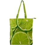 Lime Slices Close Up, Fresh, Fruit, Green Lemon Double Zip Up Tote Bag