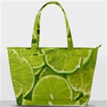 Lime Slices Close Up, Fresh, Fruit, Green Lemon Back Pocket Shoulder Bag 