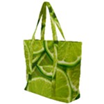 Lime Slices Close Up, Fresh, Fruit, Green Lemon Zip Up Canvas Bag