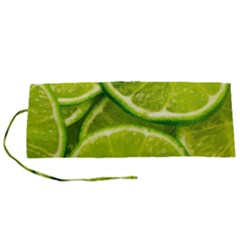 Lime Slices Close Up, Fresh, Fruit, Green Lemon Roll Up Canvas Pencil Holder (S) from ArtsNow.com