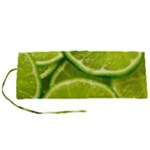 Lime Slices Close Up, Fresh, Fruit, Green Lemon Roll Up Canvas Pencil Holder (S)