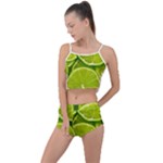 Lime Slices Close Up, Fresh, Fruit, Green Lemon Summer Cropped Co-Ord Set