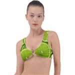 Lime Slices Close Up, Fresh, Fruit, Green Lemon Ring Detail Bikini Top