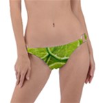 Lime Slices Close Up, Fresh, Fruit, Green Lemon Ring Detail Bikini Bottoms