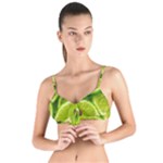 Lime Slices Close Up, Fresh, Fruit, Green Lemon Tie Up Cut Bikini Top