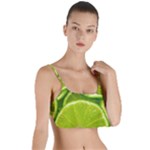 Lime Slices Close Up, Fresh, Fruit, Green Lemon Layered Top Bikini Top 