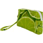 Lime Slices Close Up, Fresh, Fruit, Green Lemon Wristlet Pouch Bag (Small)