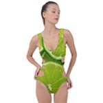 Lime Slices Close Up, Fresh, Fruit, Green Lemon Side Cut Out Swimsuit