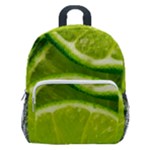 Lime Slices Close Up, Fresh, Fruit, Green Lemon Kids  Age 5-10 Lightweight School Backpack with Side Pockets