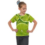 Lime Slices Close Up, Fresh, Fruit, Green Lemon Kids  Mesh Piece T-Shirt