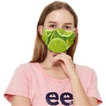 Lime Slices Close Up, Fresh, Fruit, Green Lemon Fitted Cloth Face Mask (Adult)