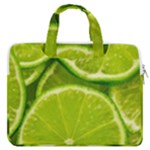 Lime Slices Close Up, Fresh, Fruit, Green Lemon MacBook Pro 13  Double Pocket Laptop Bag