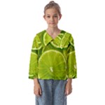 Lime Slices Close Up, Fresh, Fruit, Green Lemon Kids  Sailor Shirt