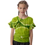 Lime Slices Close Up, Fresh, Fruit, Green Lemon Kids  Cut Out Flutter Sleeves