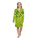 Lime Slices Close Up, Fresh, Fruit, Green Lemon Kids  Long Sleeve Velvet Lounge Robe