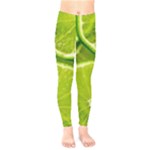 Lime Slices Close Up, Fresh, Fruit, Green Lemon Kids  Classic Winter Leggings