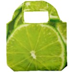 Lime Slices Close Up, Fresh, Fruit, Green Lemon Foldable Grocery Recycle Bag