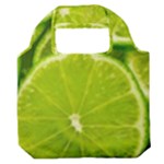 Lime Slices Close Up, Fresh, Fruit, Green Lemon Premium Foldable Grocery Recycle Bag