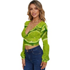 Long Sleeve Deep-V Velour Top 