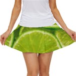 Lime Slices Close Up, Fresh, Fruit, Green Lemon Women s Skort