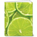 Lime Slices Close Up, Fresh, Fruit, Green Lemon 8  x 10  Hardcover Notebook