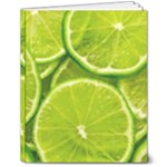 Lime Slices Close Up, Fresh, Fruit, Green Lemon 8  x 10  Softcover Notebook