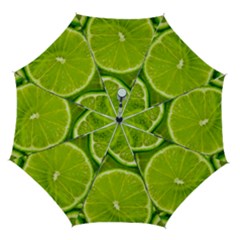 Lime Slices Close Up, Fresh, Fruit, Green Lemon Automatic Folding Umbrella with Case (Medium) from ArtsNow.com